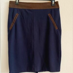Club Monaco blue/brown wool skirt